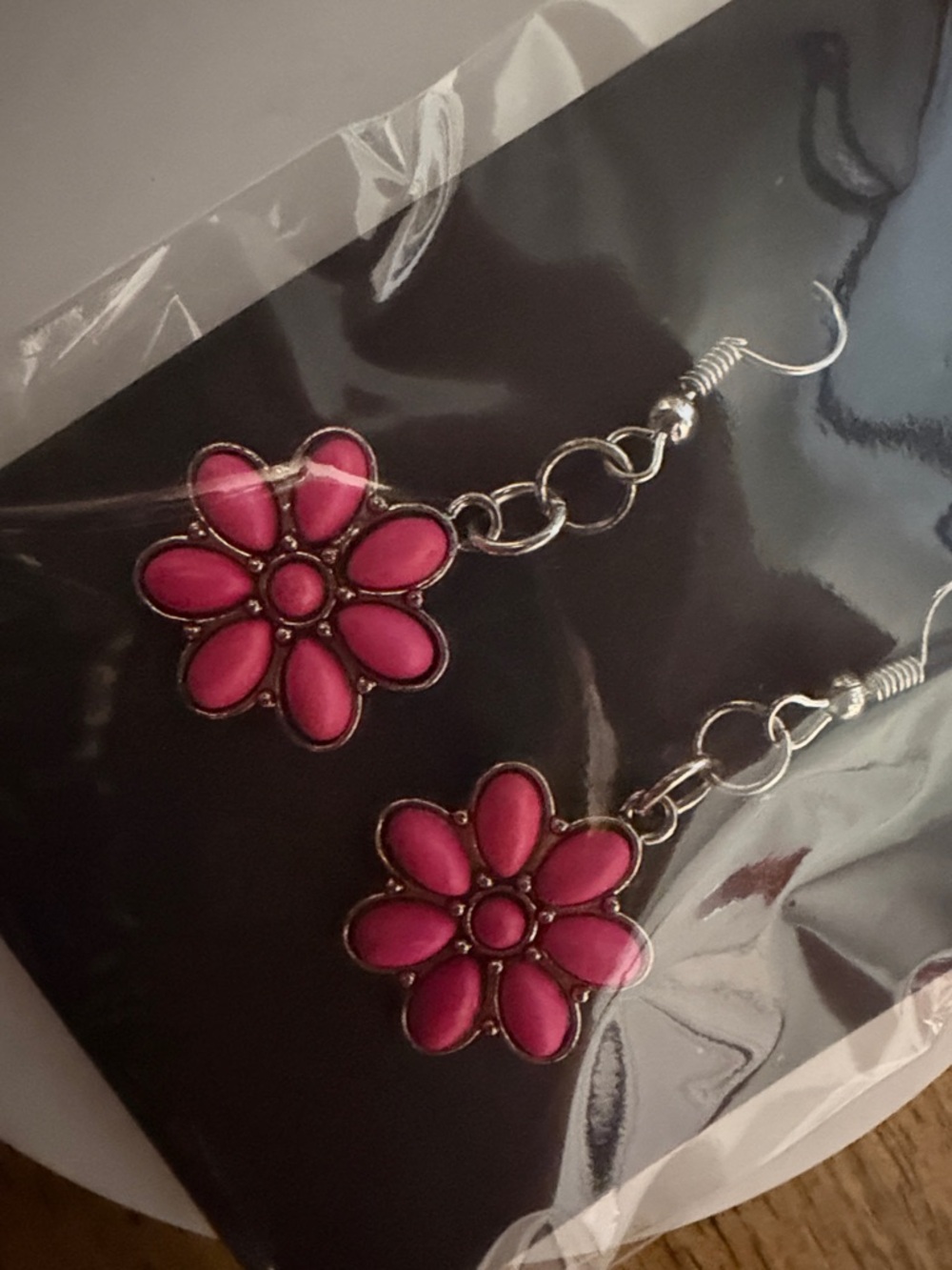 Pink Floral Dangle Earrings - Women's Jewelry